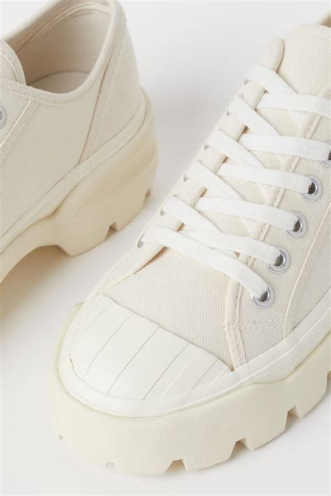 chunky canvas trainers.